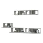 Ensemble de meubles TV 5 pcs Gris béton Bois d'ingénierie – Image 2