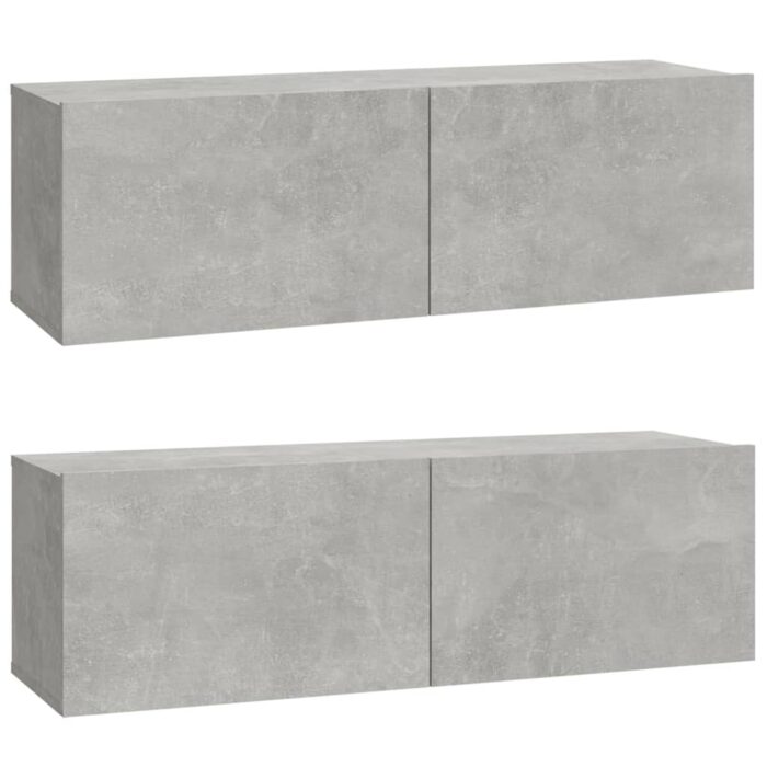 Ensemble de meubles TV 5 pcs Gris béton Bois d'ingénierie – Image 7