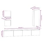 Ensemble de meubles TV 5 pcs Noir Bois d'ingénierie – Image 8