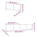 Ensemble de meubles TV 3 pcs Noir Bois d'ingénierie – Image 5