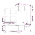 Ensemble de meubles TV 6 pcs Gris béton Bois d'ingénierie – Image 8