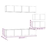 Ensemble de meubles TV 6 pcs Gris béton Bois d'ingénierie – Image 7