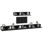 Ensemble de meubles TV 6 pcs Noir Bois d'ingénierie – Image 4