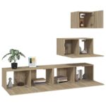 Ensemble de meubles TV 4 pcs Chêne sonoma Bois d'ingénierie – Image 2