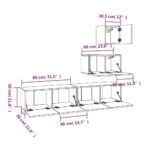 Ensemble de meubles TV 4 pcs Chêne sonoma Bois d'ingénierie – Image 5