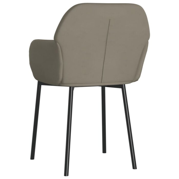 Chaises à manger lot de 2 Gris clair Velours – Image 2