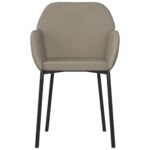 Chaises à manger lot de 2 Gris clair Velours – Image 3
