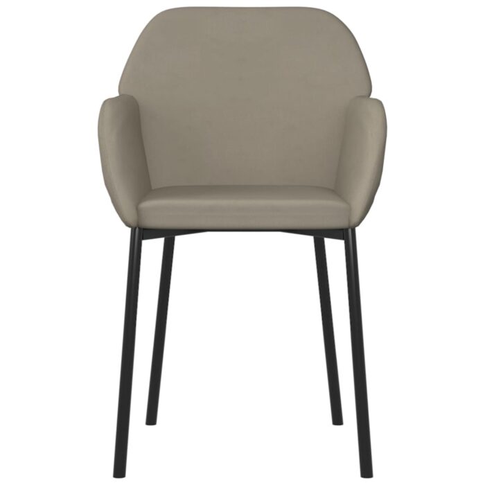 Chaises à manger lot de 2 Gris clair Velours – Image 3