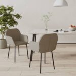 Chaises à manger lot de 2 Gris clair Velours
