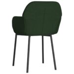 Chaises à manger lot de 2 Vert foncé Velours – Image 2