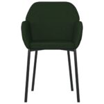 Chaises à manger lot de 2 Vert foncé Velours – Image 3