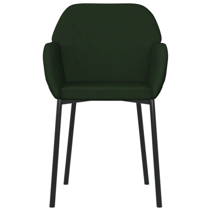Chaises à manger lot de 2 Vert foncé Velours – Image 3
