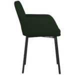 Chaises à manger lot de 2 Vert foncé Velours – Image 4