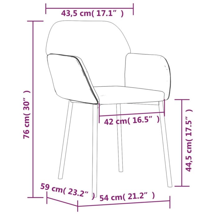 Chaises à manger lot de 2 Vert foncé Velours – Image 6