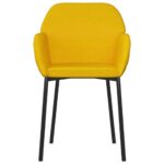Chaises à manger lot de 2 Jaune Velours – Image 3
