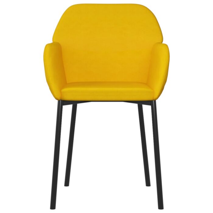 Chaises à manger lot de 2 Jaune Velours – Image 3