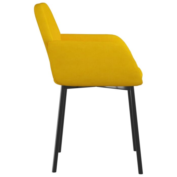 Chaises à manger lot de 2 Jaune Velours – Image 4