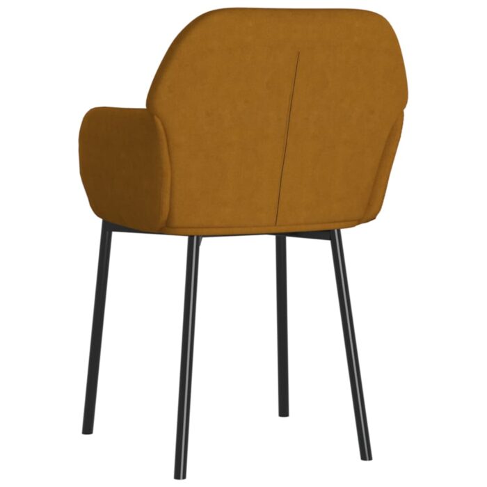 Chaises à manger lot de 2 Marron Velours – Image 2