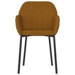 Chaises à manger lot de 2 Marron Velours – Image 3