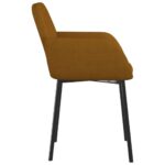 Chaises à manger lot de 2 Marron Velours – Image 4