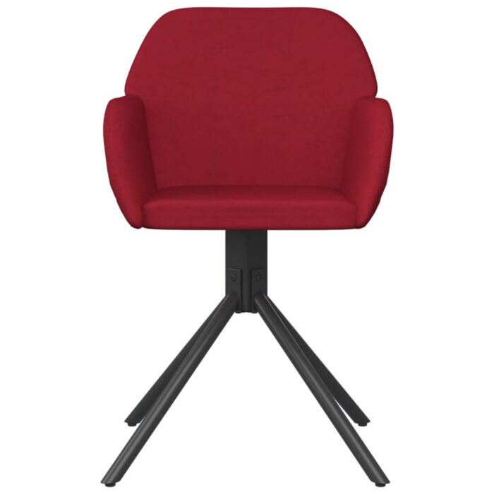 Chaises pivotantes à manger lot de 2 Rouge bordeaux Velours – Image 2