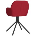 Chaises pivotantes à manger lot de 2 Rouge bordeaux Velours – Image 4