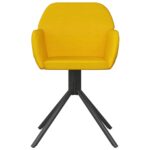Chaises pivotantes à manger lot de 2 Jaune Velours – Image 2