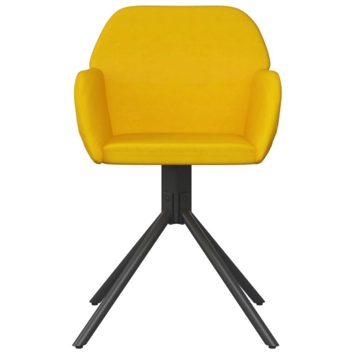 Chaises pivotantes à manger lot de 2 Jaune Velours – Image 2