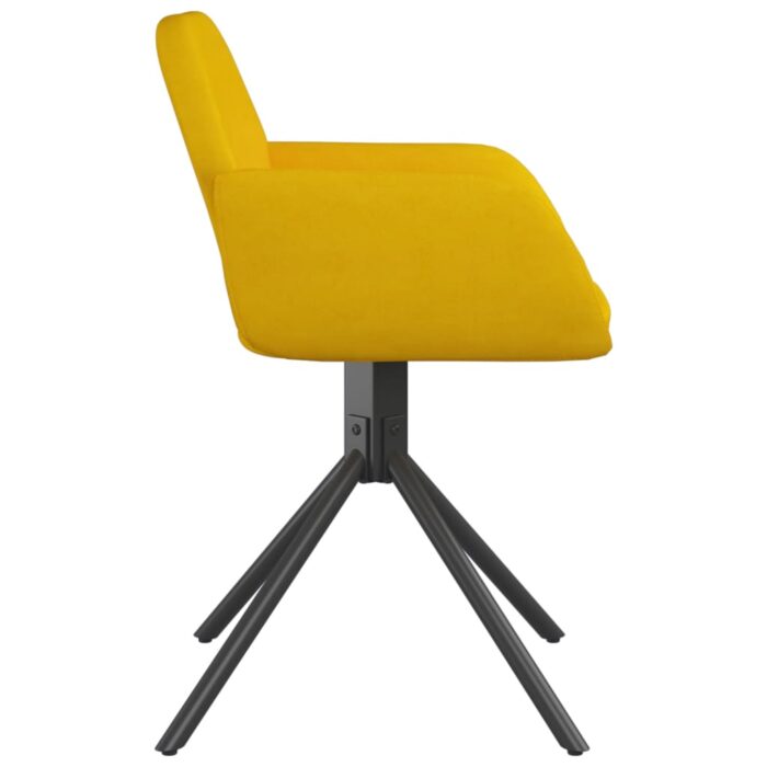 Chaises pivotantes à manger lot de 2 Jaune Velours – Image 3