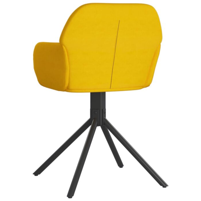 Chaises pivotantes à manger lot de 2 Jaune Velours – Image 4