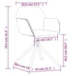 Chaises pivotantes à manger lot de 2 Jaune Velours – Image 7