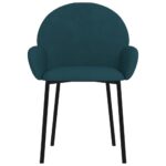Chaises à manger lot de 2 Bleu Velours – Image 2