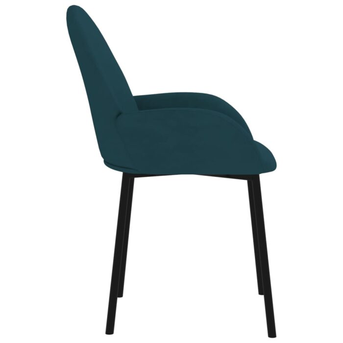 Chaises à manger lot de 2 Bleu Velours – Image 3