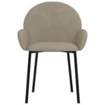 Chaises à manger lot de 2 Gris clair Velours – Image 2