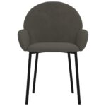 Chaises à manger lot de 2 Gris foncé Velours – Image 2