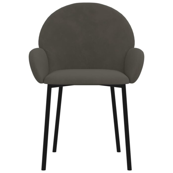 Chaises à manger lot de 2 Gris foncé Velours – Image 2