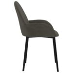 Chaises à manger lot de 2 Gris foncé Velours – Image 3