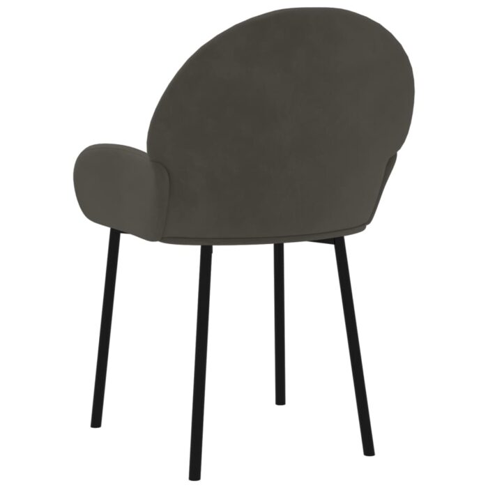 Chaises à manger lot de 2 Gris foncé Velours – Image 4