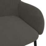 Chaises à manger lot de 2 Gris foncé Velours – Image 5