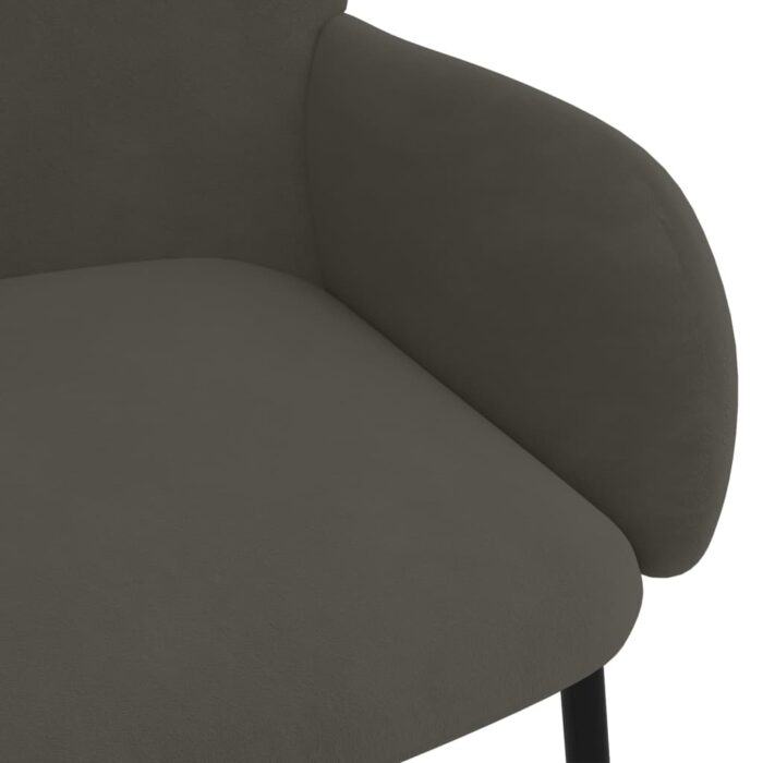 Chaises à manger lot de 2 Gris foncé Velours – Image 5