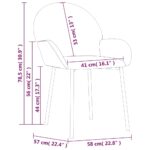 Chaises à manger lot de 2 Gris foncé Velours – Image 7