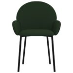 Chaises à manger lot de 2 Vert foncé Velours – Image 2