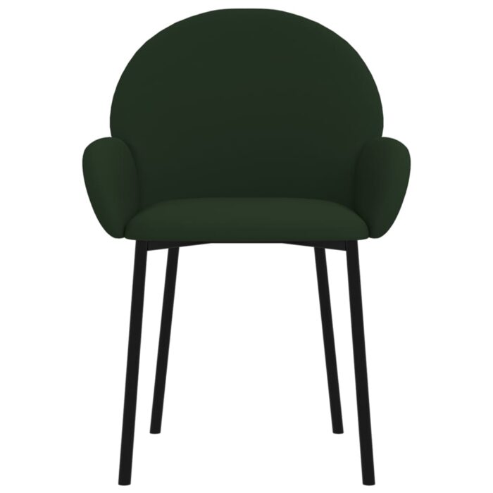 Chaises à manger lot de 2 Vert foncé Velours – Image 2