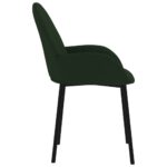 Chaises à manger lot de 2 Vert foncé Velours – Image 3