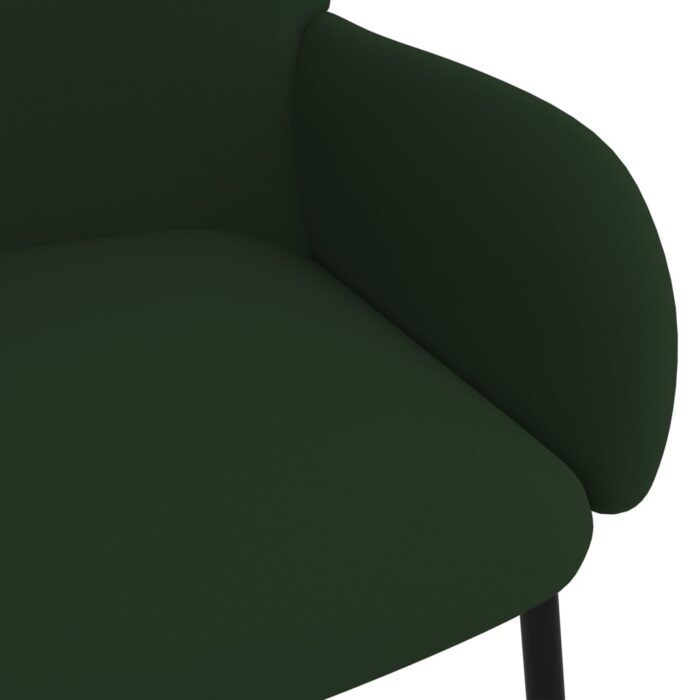 Chaises à manger lot de 2 Vert foncé Velours – Image 5