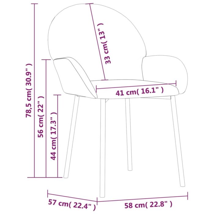 Chaises à manger lot de 2 Vert foncé Velours – Image 7