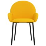 Chaises à manger lot de 2 Jaune Velours – Image 2