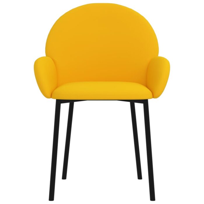 Chaises à manger lot de 2 Jaune Velours – Image 2