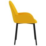 Chaises à manger lot de 2 Jaune Velours – Image 3