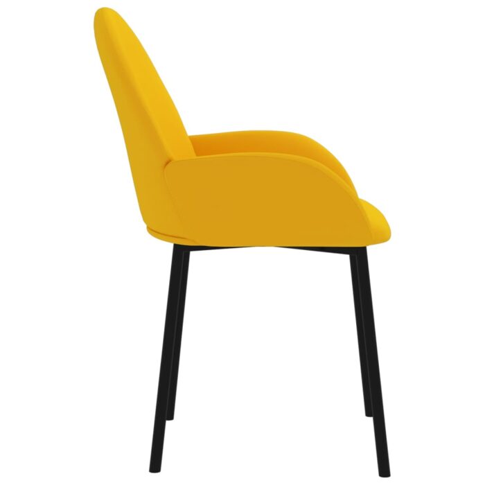 Chaises à manger lot de 2 Jaune Velours – Image 3